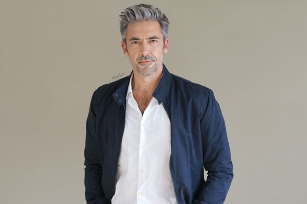 Mature man with gray hair