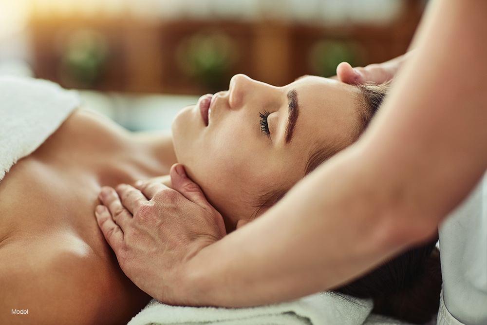 Woman getting a Lymphatic Massage